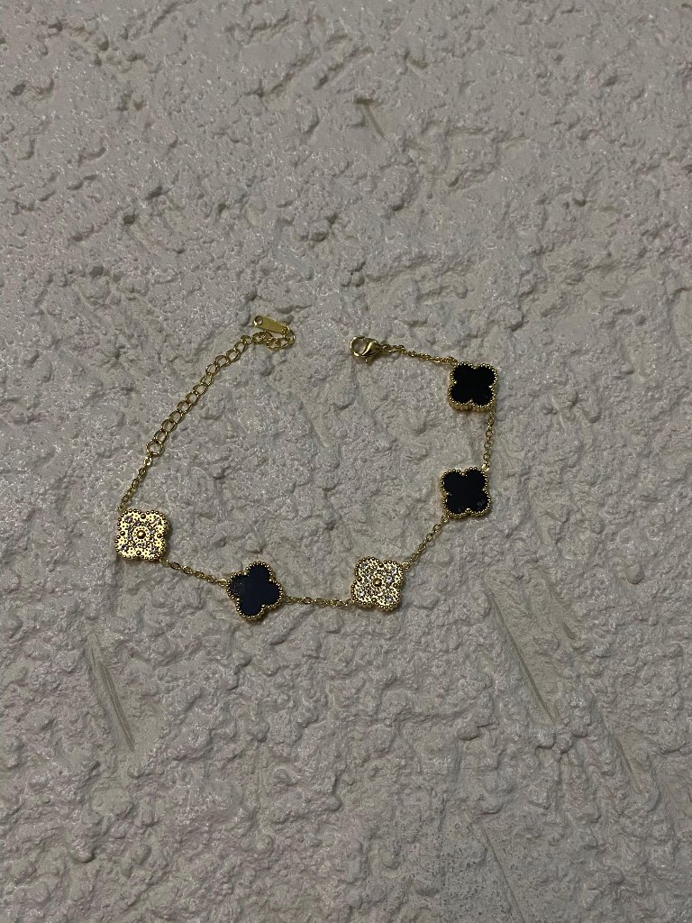 Missbeqa Van Cleef Model Çift Yönlü Bileklik (Gold-Siyah)