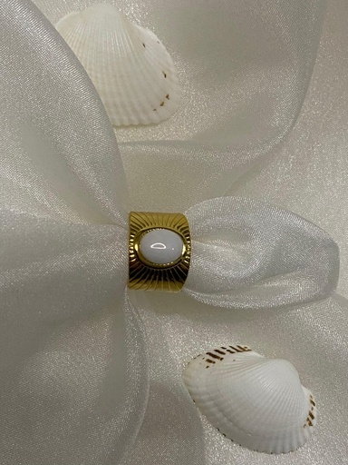 Missbeqa Vintage Beyaz Taşlı Yüzük