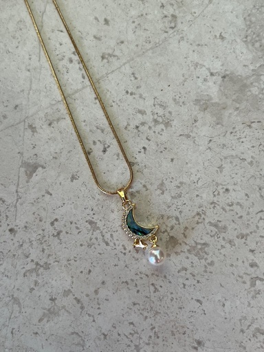 Missbeqa İnci Detay Moon Kolye