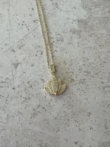 Missbeqa Taşlı Lotus Kolye