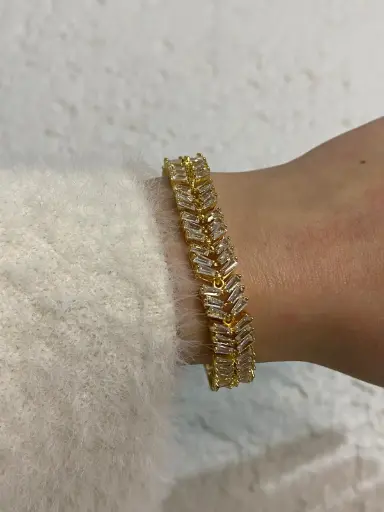 Missbeqa Zirkon Taşlı Gold Bileklik