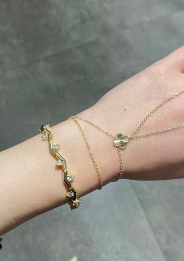 Missbeqa 14K Zigzag Taşlı Bileklik